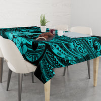 Hawaii Ukulele Tablecloth Polynesian Pattern Turquoise Version - Wonder Print Shop