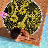 Hawaii Ukulele Beach Blanket Polynesian Pattern Yellow Version - Wonder Print Shop