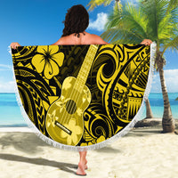 Hawaii Ukulele Beach Blanket Polynesian Pattern Yellow Version - Wonder Print Shop