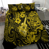 Hawaii Ukulele Bedding Set Polynesian Pattern Yellow Version - Wonder Print Shop