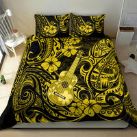 Hawaii Ukulele Bedding Set Polynesian Pattern Yellow Version - Wonder Print Shop