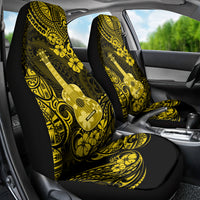 Hawaii Ukulele Car Seat Cover Polynesian Pattern Yellow Version - Wonder Print Shop