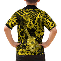Hawaii Ukulele Hawaiian Shirt Polynesian Pattern Yellow Version - Wonder Print Shop