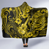 hawaii-ukulele-hooded-blanket-polynesian-pattern-yellow-version