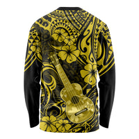 Hawaii Ukulele Long Sleeve Shirt Polynesian Pattern Yellow Version - Wonder Print Shop