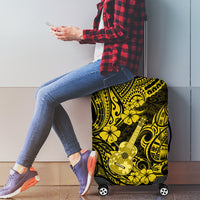 Hawaii Ukulele Luggage Cover Polynesian Pattern Yellow Version - Wonder Print Shop