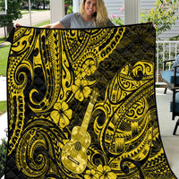 Hawaii Ukulele Quilt Polynesian Pattern Yellow Version - Wonder Print Shop