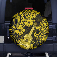 Hawaii Ukulele Spare Tire Cover Polynesian Pattern Yellow Version - Wonder Print Shop