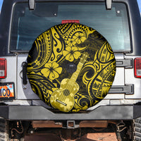 Hawaii Ukulele Spare Tire Cover Polynesian Pattern Yellow Version - Wonder Print Shop