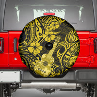 Hawaii Ukulele Spare Tire Cover Polynesian Pattern Yellow Version - Wonder Print Shop