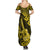 Hawaii Ukulele Summer Maxi Dress Polynesian Pattern Yellow Version - Wonder Print Shop