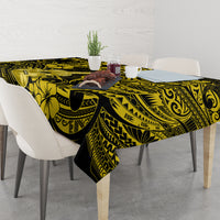 Hawaii Ukulele Tablecloth Polynesian Pattern Yellow Version - Wonder Print Shop