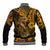 Hawaii Fish Hook Baseball Jacket Polynesian Pattern Gold Version - Wonder Print Shop