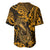 Hawaii Fish Hook Baseball Jersey Polynesian Pattern Gold Version - Wonder Print Shop