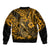 Hawaii Fish Hook Bomber Jacket Polynesian Pattern Gold Version - Wonder Print Shop