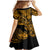 Hawaii Fish Hook Family Matching Mermaid Dress and Hawaiian Shirt Polynesian Pattern Gold Version - Wonder Print Shop