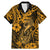 Hawaii Fish Hook Family Matching Mermaid Dress and Hawaiian Shirt Polynesian Pattern Gold Version - Wonder Print Shop