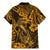 Hawaii Fish Hook Family Matching Mermaid Dress and Hawaiian Shirt Polynesian Pattern Gold Version - Wonder Print Shop