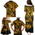 Hawaii Fish Hook Family Matching Puletasi Dress and Hawaiian Shirt Polynesian Pattern Gold Version - Wonder Print Shop