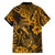 Hawaii Fish Hook Family Matching Puletasi Dress and Hawaiian Shirt Polynesian Pattern Gold Version - Wonder Print Shop