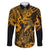 Hawaii Fish Hook Family Matching Puletasi Dress and Hawaiian Shirt Polynesian Pattern Gold Version - Wonder Print Shop