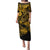 Hawaii Fish Hook Family Matching Puletasi Dress and Hawaiian Shirt Polynesian Pattern Gold Version - Wonder Print Shop