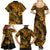 Hawaii Fish Hook Family Matching Summer Maxi Dress and Hawaiian Shirt Polynesian Pattern Gold Version - Wonder Print Shop
