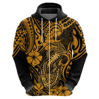Hawaii Fish Hook Hoodie Polynesian Pattern Gold Version - Wonder Print Shop
