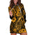 Hawaii Fish Hook Hoodie Dress Polynesian Pattern Gold Version - Wonder Print Shop