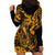 Hawaii Fish Hook Hoodie Dress Polynesian Pattern Gold Version - Wonder Print Shop