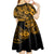 Hawaii Fish Hook Kid Short Sleeve Dress Polynesian Pattern Gold Version - Wonder Print Shop