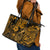 Hawaii Fish Hook Leather Tote Bag Polynesian Pattern Gold Version - Wonder Print Shop