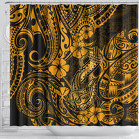 hawaii-fish-hook-shower-curtain-polynesian-pattern-gold-version