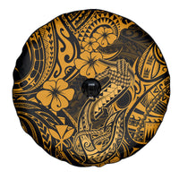Hawaii Fish Hook Spare Tire Cover Polynesian Pattern Gold Version - Wonder Print Shop