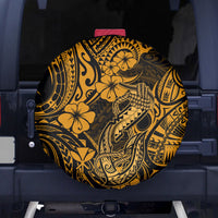 Hawaii Fish Hook Spare Tire Cover Polynesian Pattern Gold Version - Wonder Print Shop