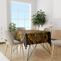Hawaii Fish Hook Tablecloth Polynesian Pattern Gold Version - Wonder Print Shop