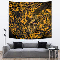 Hawaii Fish Hook Tapestry Polynesian Pattern Gold Version - Wonder Print Shop
