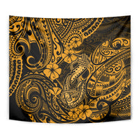 Hawaii Fish Hook Tapestry Polynesian Pattern Gold Version - Wonder Print Shop