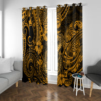 Hawaii Fish Hook Window Curtain Polynesian Pattern Gold Version - Wonder Print Shop