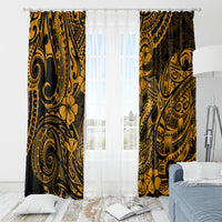 Hawaii Fish Hook Window Curtain Polynesian Pattern Gold Version - Wonder Print Shop