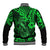Hawaii Fish Hook Baseball Jacket Polynesian Pattern Green Version - Wonder Print Shop