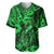 Hawaii Fish Hook Baseball Jersey Polynesian Pattern Green Version - Wonder Print Shop