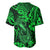 Hawaii Fish Hook Baseball Jersey Polynesian Pattern Green Version - Wonder Print Shop