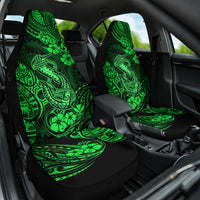 Hawaii Fish Hook Car Seat Cover Polynesian Pattern Green Version - Wonder Print Shop