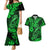 Hawaii Fish Hook Couples Matching Mermaid Dress and Hawaiian Shirt Polynesian Pattern Green Version - Wonder Print Shop