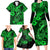 Hawaii Fish Hook Family Matching Long Sleeve Bodycon Dress and Hawaiian Shirt Polynesian Pattern Green Version - Wonder Print Shop