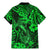 Hawaii Fish Hook Family Matching Mermaid Dress and Hawaiian Shirt Polynesian Pattern Green Version - Wonder Print Shop