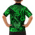 Hawaii Fish Hook Family Matching Off Shoulder Long Sleeve Dress and Hawaiian Shirt Polynesian Pattern Green Version - Wonder Print Shop