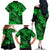 Hawaii Fish Hook Family Matching Off Shoulder Long Sleeve Dress and Hawaiian Shirt Polynesian Pattern Green Version - Wonder Print Shop