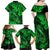 Hawaii Fish Hook Family Matching Off Shoulder Maxi Dress and Hawaiian Shirt Polynesian Pattern Green Version - Wonder Print Shop